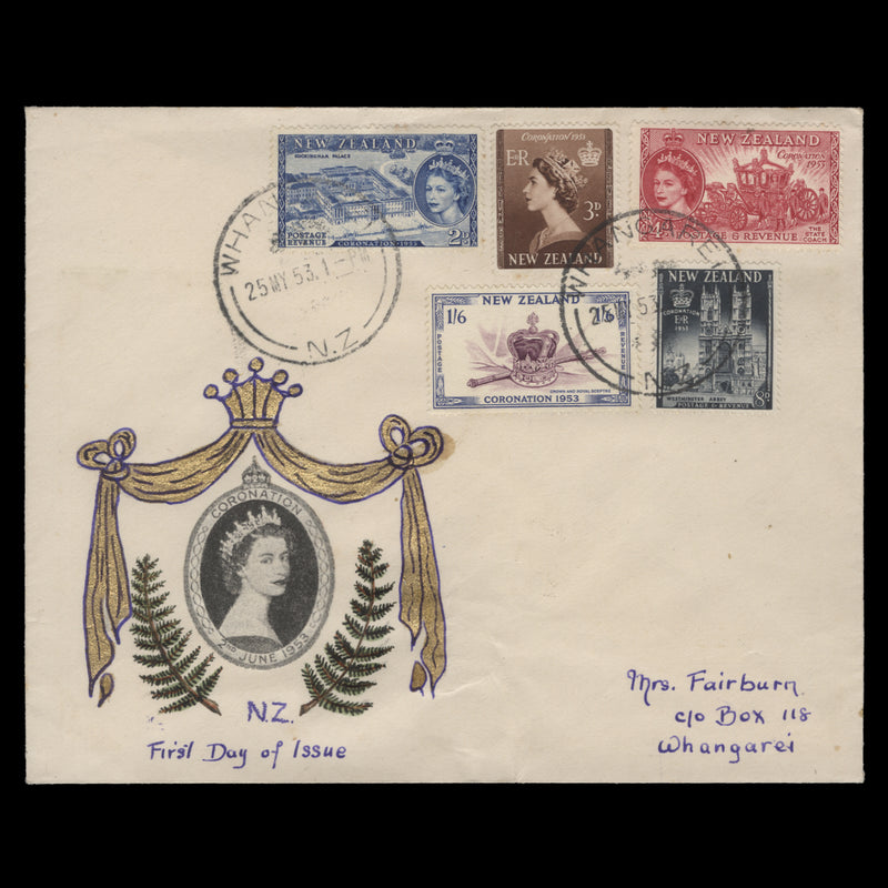 New Zealand 1953 Coronation first day cover, WHANGAREI