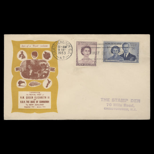 New Zealand 1953 Royal Visit first day cover, CHRISTCHURCH CI
