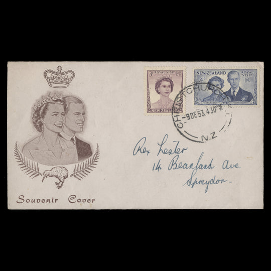 New Zealand 1953 Royal Visit first day cover, CHRISTCHURCH CI