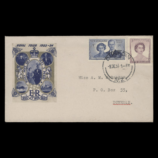 New Zealand 1953 Royal Visit first day cover, DUNEDIN