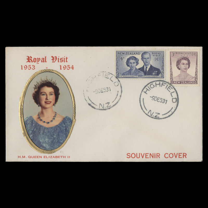 New Zealand 1953 Royal Visit first day cover, HIGHFIELD