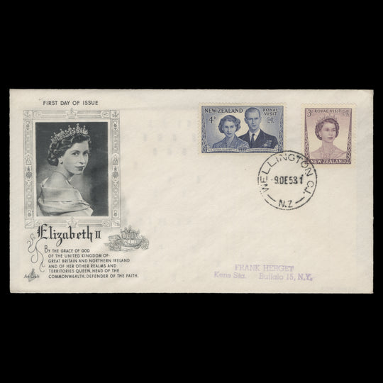 New Zealand 1953 Royal Visit first day cover, WELLINGTON CI