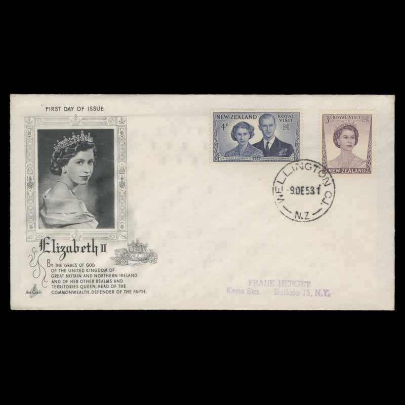 New Zealand 1953 Royal Visit first day cover, WELLINGTON CI