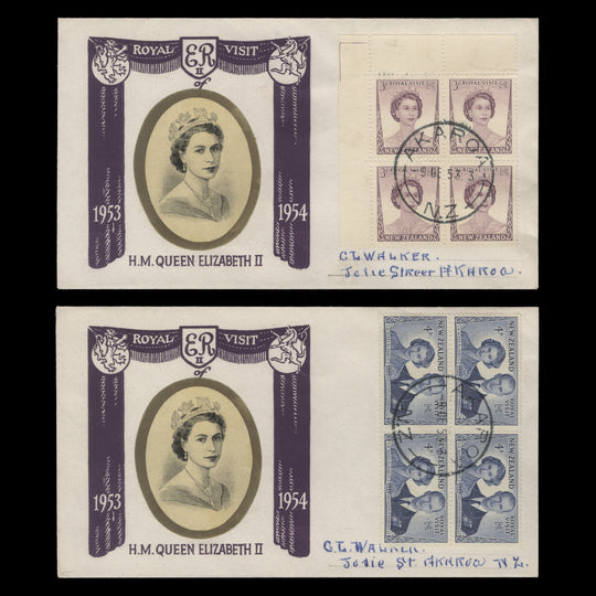 New Zealand 1953 Royal Visit first day covers, AKAROA