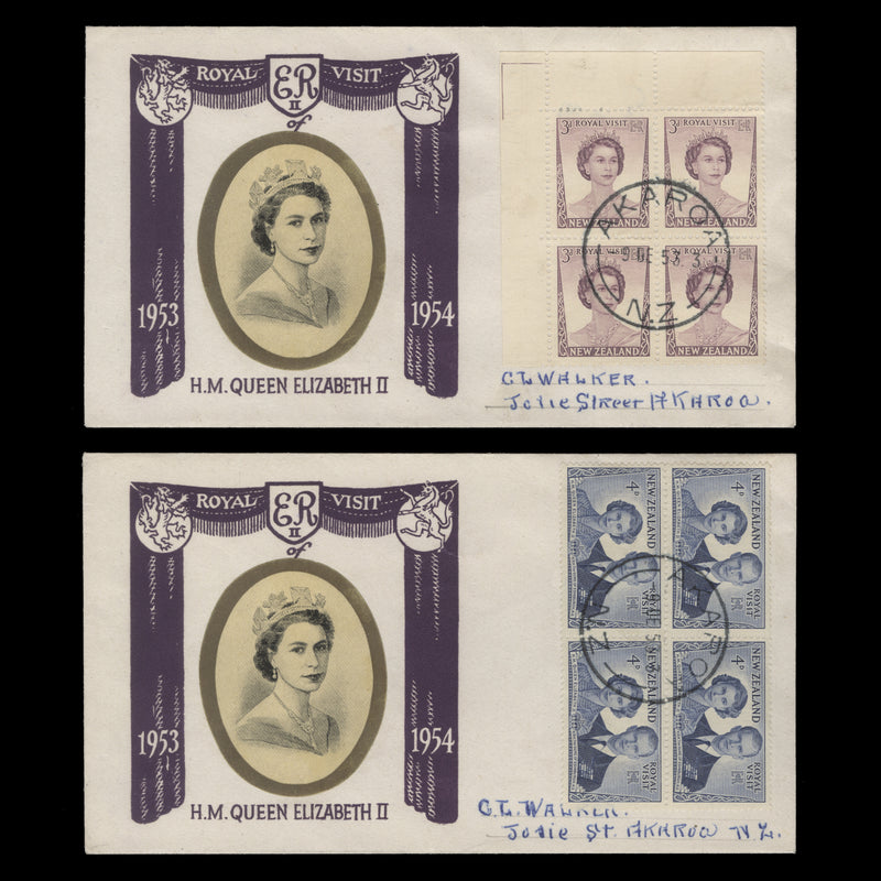 New Zealand 1953 Royal Visit first day covers, AKAROA