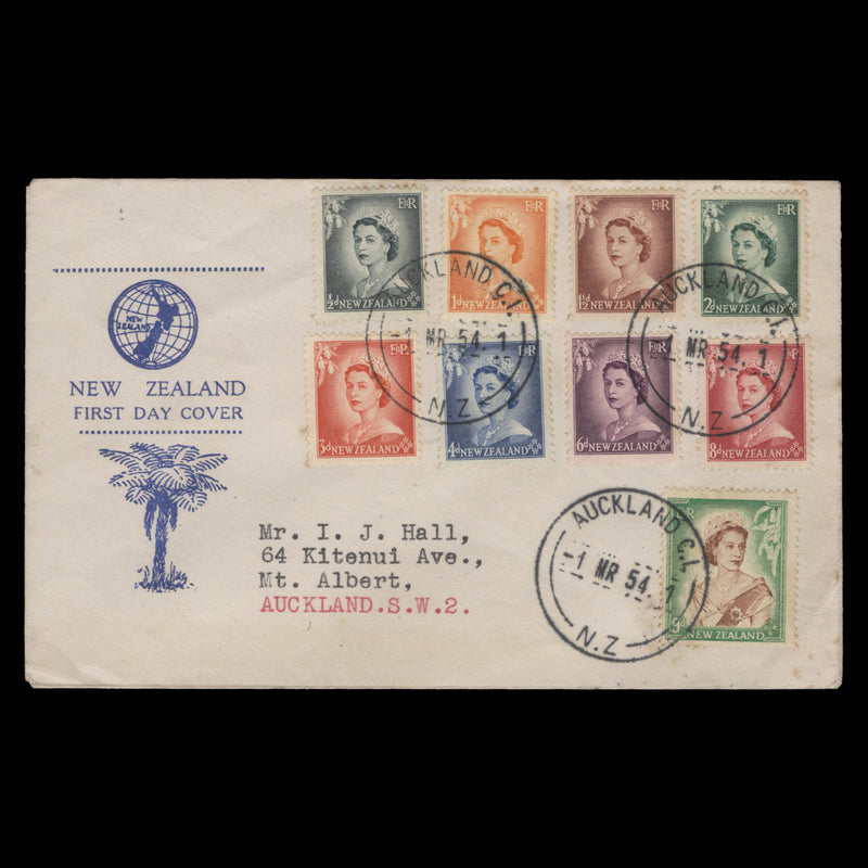 New Zealand 1954 Definitives first day cover, AUCKLAND CI