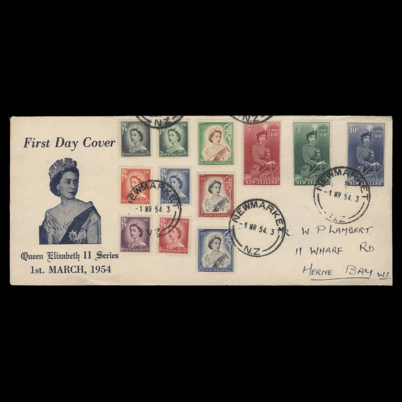 New Zealand 1954 Definitives first day cover, NEWMARKET