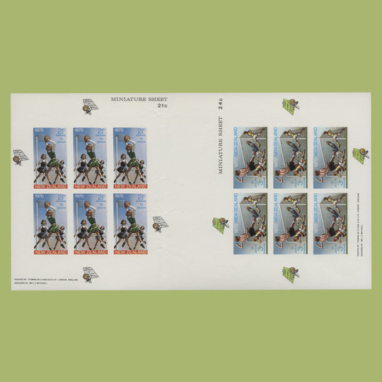 New Zealand 1970 Children Playing Sports composite proof of miniature sheets