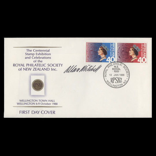 New Zealand 1988 RPSNZ Centenary first day cover signed by Allan Mitchell