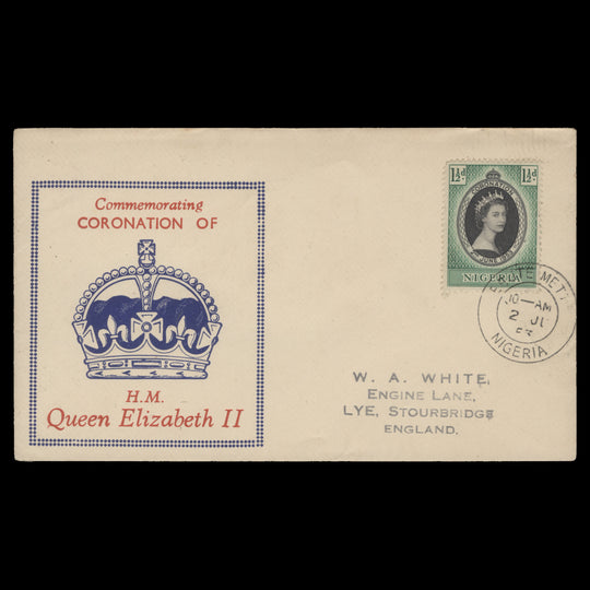 Nigeria 1953 Coronation first day cover, EBUTE METTA