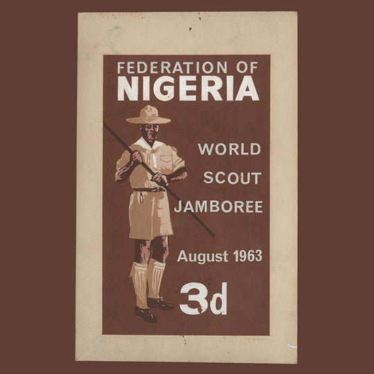 Nigeria 1963 Scout Jamboree unadopted watercolour artwork