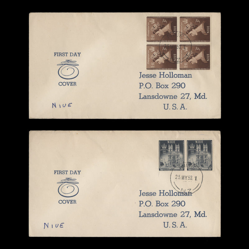 Niue 1953 Coronation first day covers