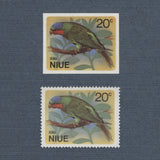 Niue 1971 Blue-Crowned Lorikeet imperf proof on presentation card