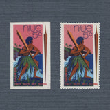 Niue 1972 South Pacific Arts Festival imperf proofs on presentation card