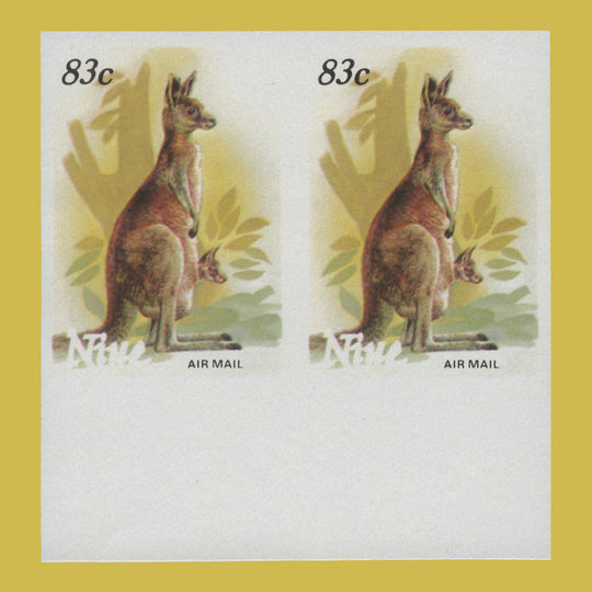 Niue 1984 Kangaroo/Stamp Exhibition, Melbourne imperf pair