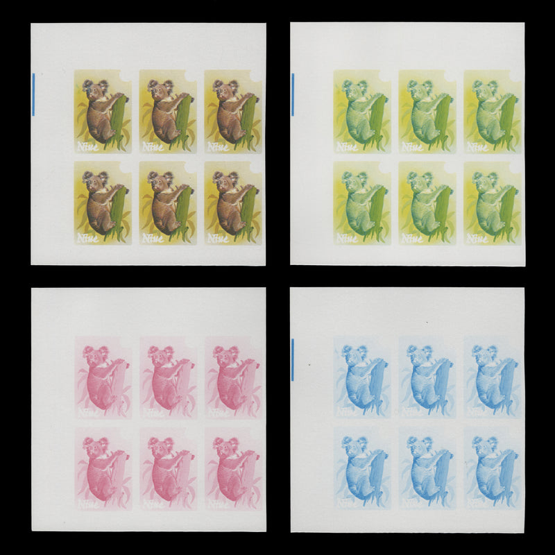 Niue 1984 Koala/Stamp Exhibition, Melbourne progressive proof blocks