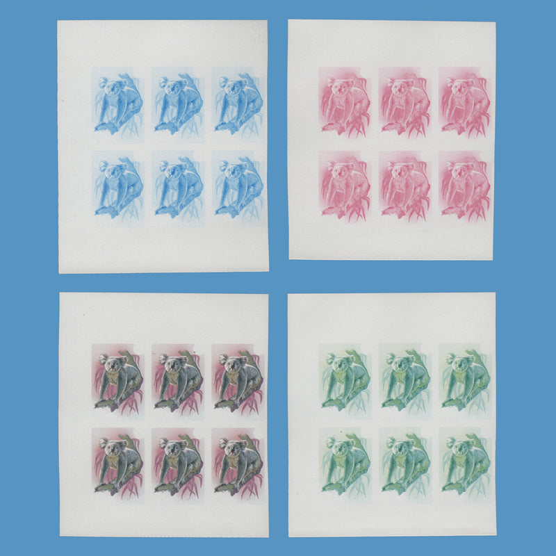 Niue 1984 Koala/Stamp Exhibition, Melbourne progressive proof blocks