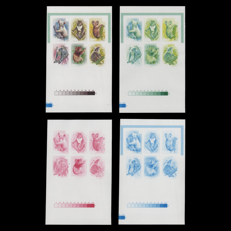 Niue 1984 Koalas/Stamp Exhibition, Melbourne miniature sheet progressive proofs
