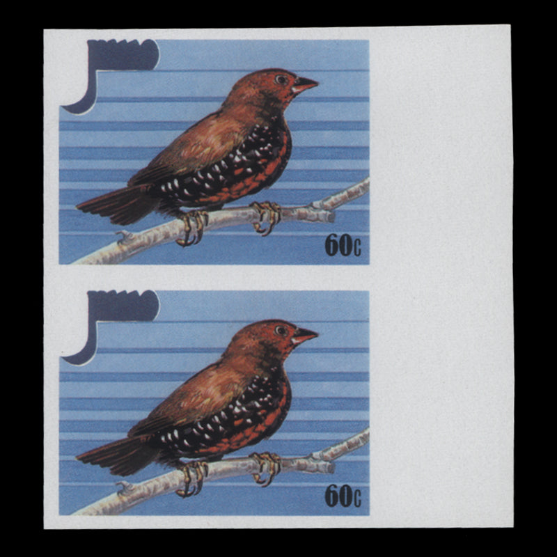 Niue 1986 Painted Finch/Stamp Exhibition, London imperf proof pair