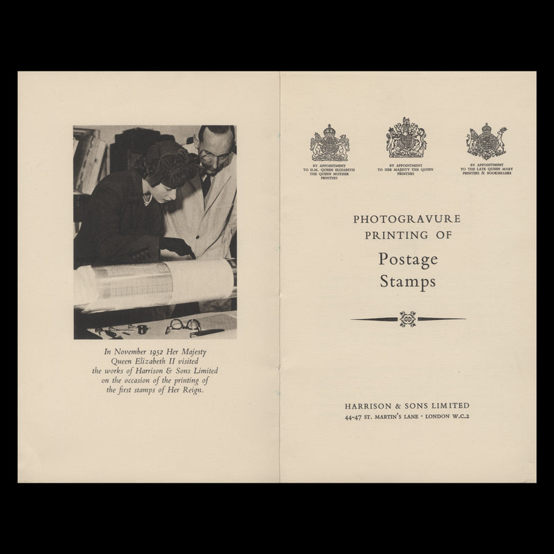 Omnibus 1954 Photogravure Printing of Postage Stamps presentation folder
