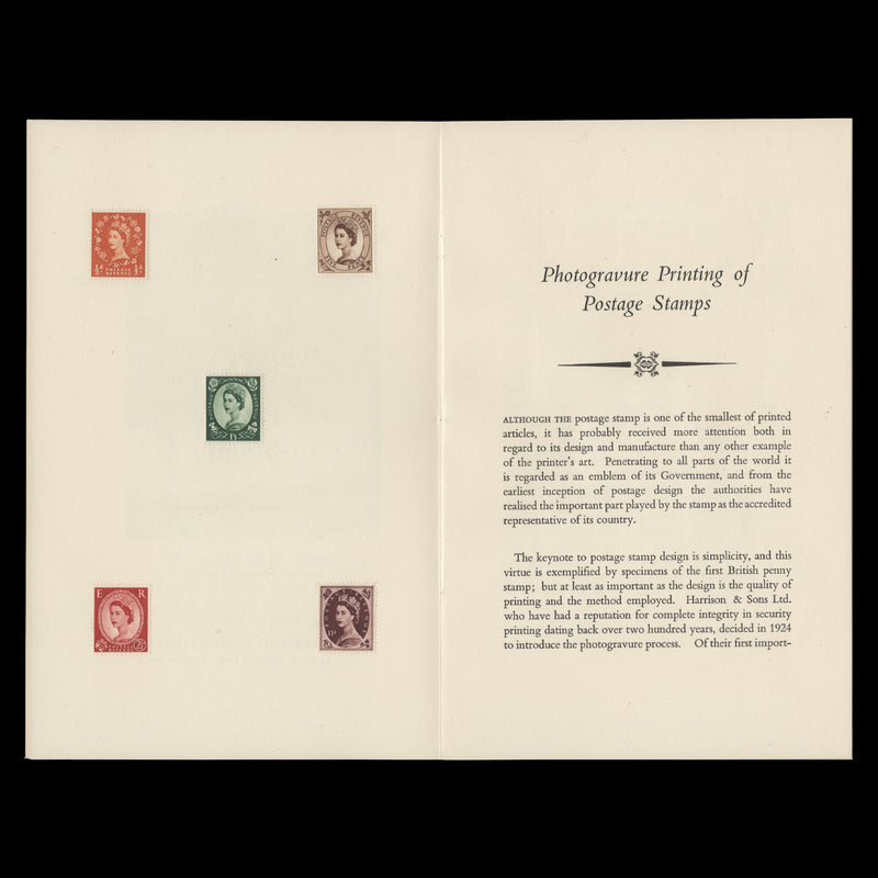Omnibus 1954 Photogravure Printing of Postage Stamps presentation folder