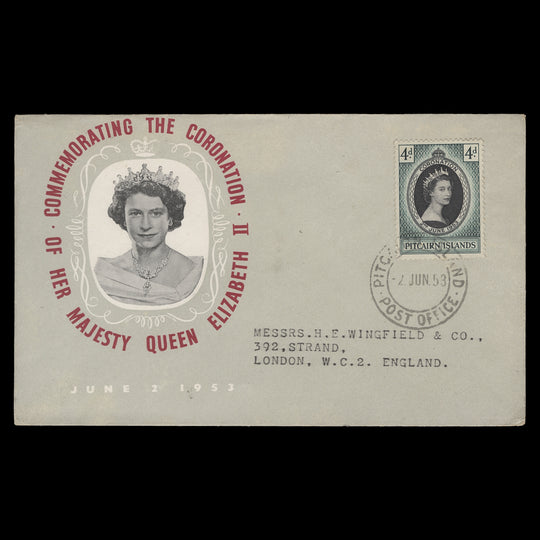 Pitcairn Islands 1953 (FDC) 4d Coronation