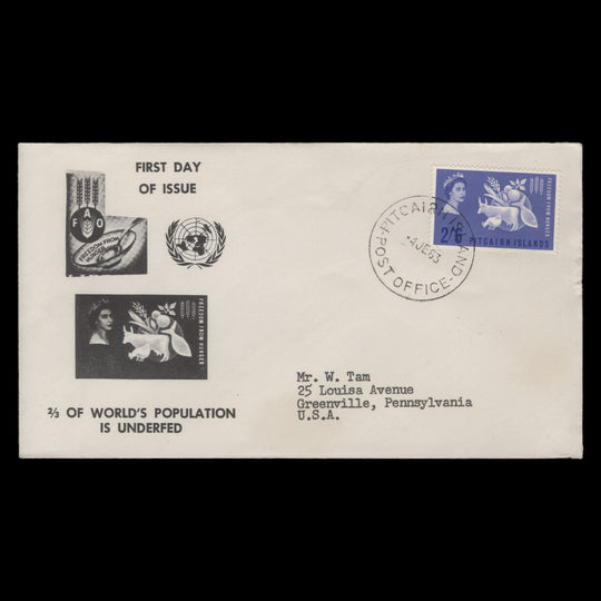 Pitcairn Islands 1963 Freedom From Hunger first day cover