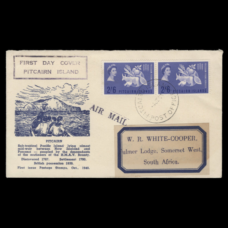 Pitcairn Islands 1963 Freedom From Hunger first day cover