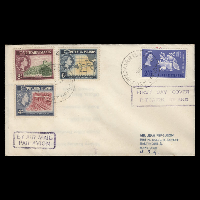 Pitcairn Islands 1963 Freedom From Hunger first day cover