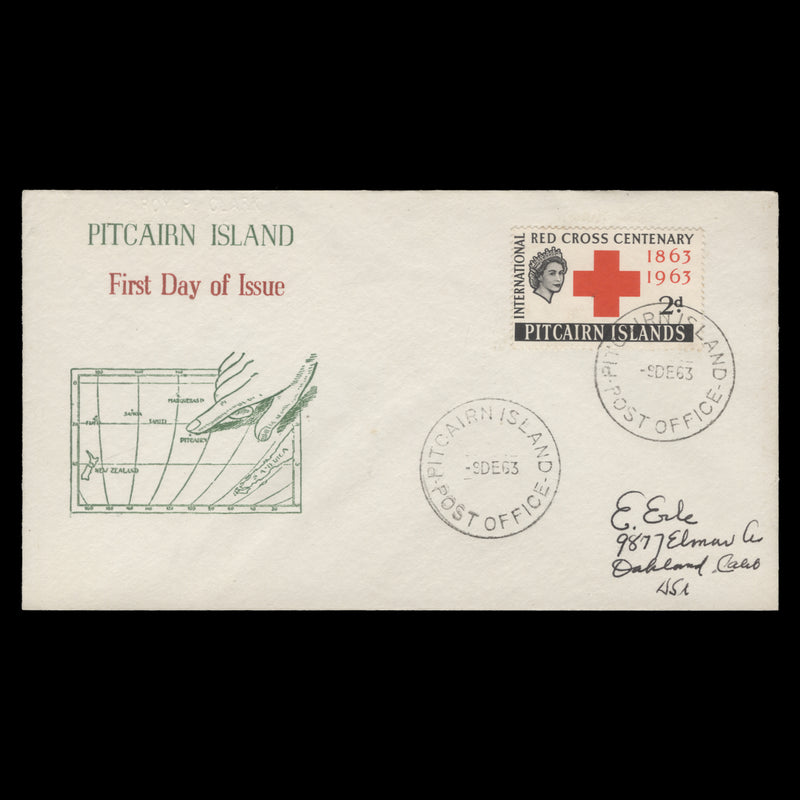 Pitcairn Islands 1963 (FDC) 2d Red Cross Centenary