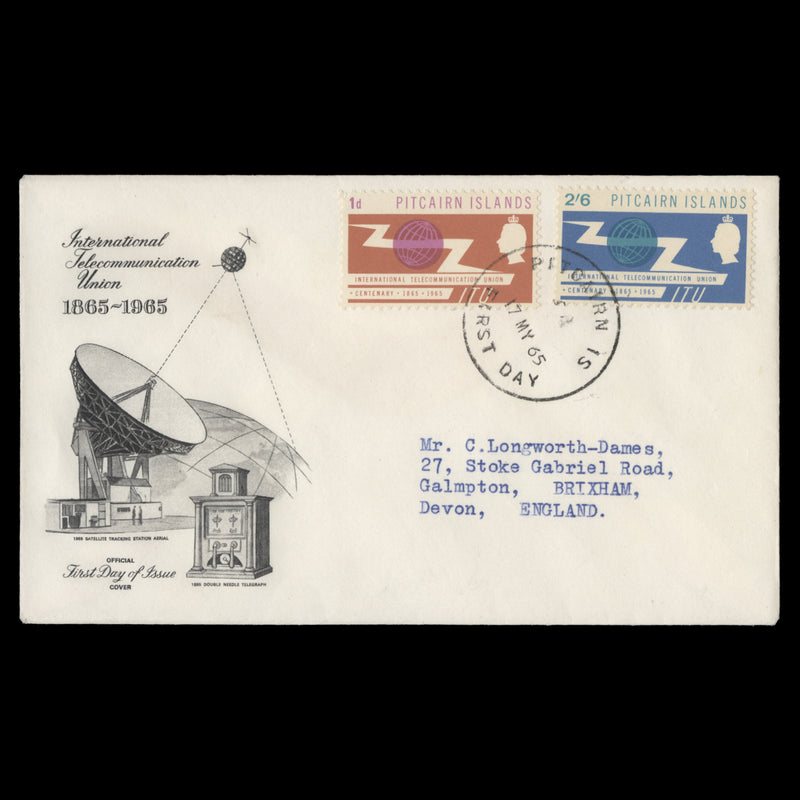 Pitcairn Islands 1965 ITU Centenary first day cover