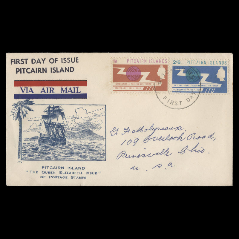 Pitcairn Islands 1965 ITU Centenary first day cover