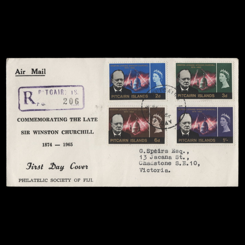 Pitcairn Islands 1966 Churchill Commemoration first day cover