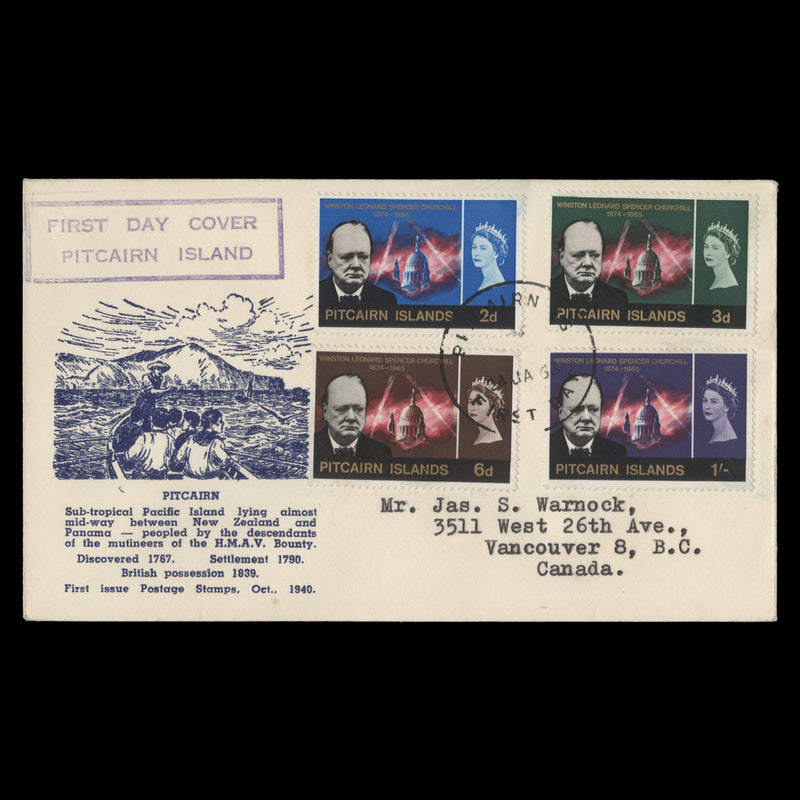 Pitcairn Islands 1966 Churchill Commemoration first day cover