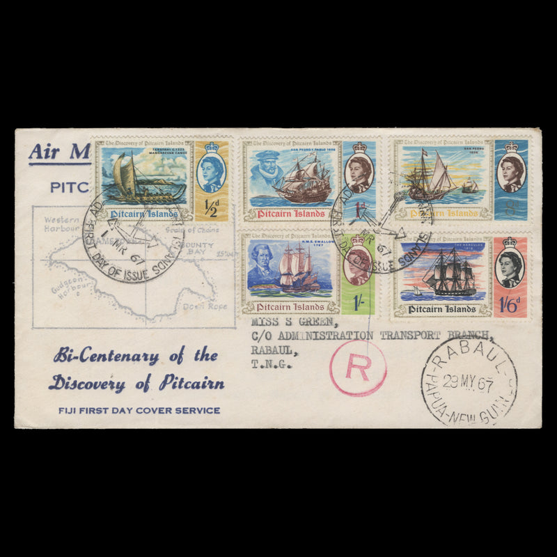 Pitcairn Islands 1967 Discovery Bicentenary first day cover