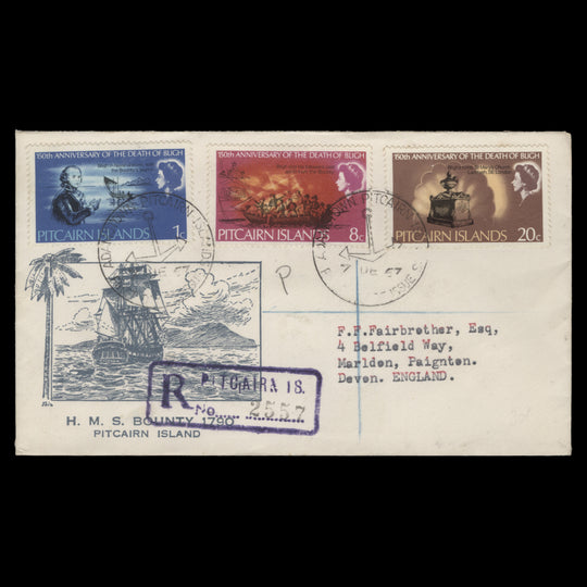 Pitcairn Islands 1967 Bligh's Death Anniversary first day cover