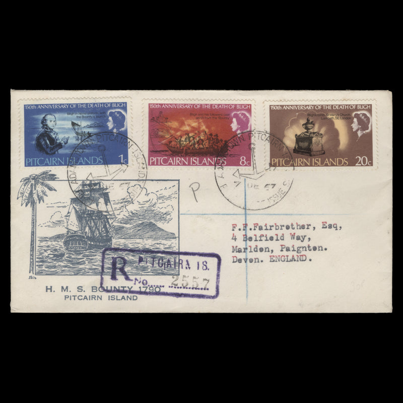 Pitcairn Islands 1967 Bligh's Death Anniversary first day cover