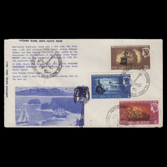 Pitcairn Islands 1967 Bligh's Death Anniversary first day cover