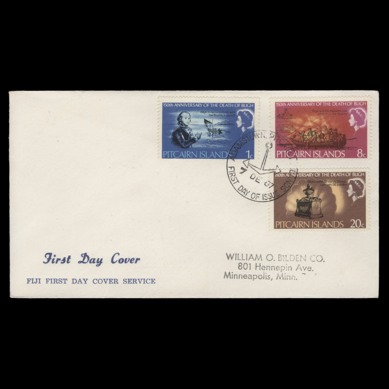 Pitcairn Islands 1967 Bligh's Death Anniversary first day cover