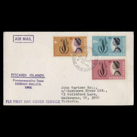Pitcairn Islands 1968 Human Rights Year first day cover