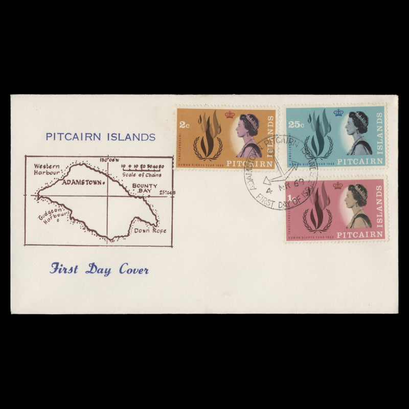 Pitcairn Islands 1968 Human Rights Year first day cover