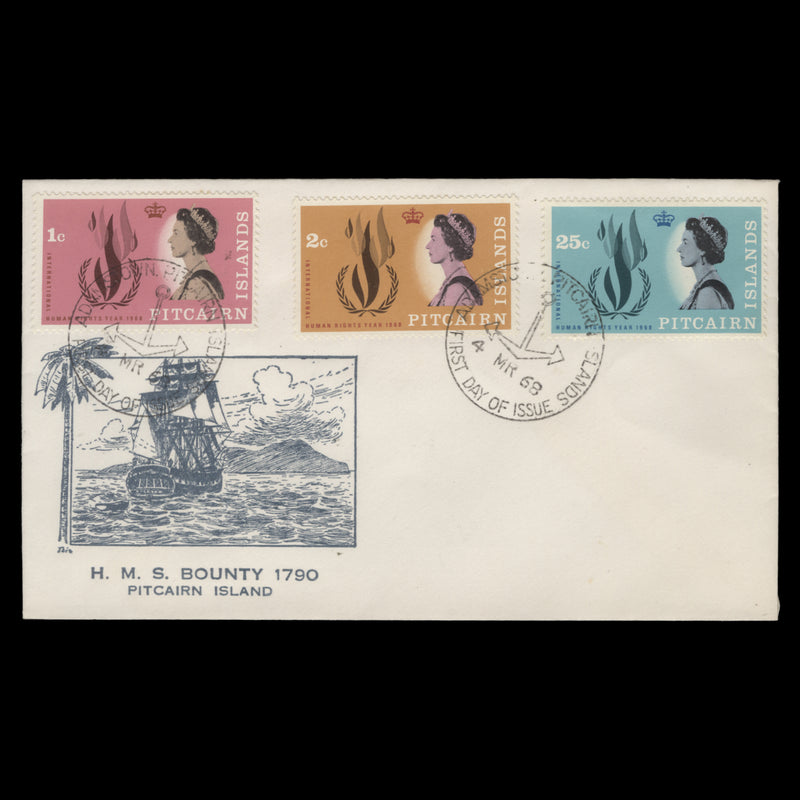 Pitcairn Islands 1968 Human Rights Year first day cover
