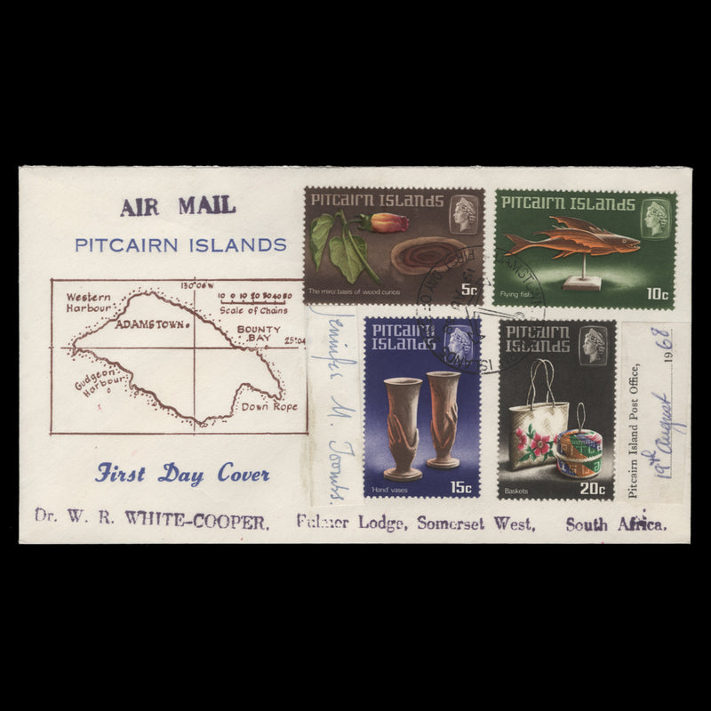 Pitcairn Islands 1968 Handicrafts first day cover signed by Jennifer Toombs