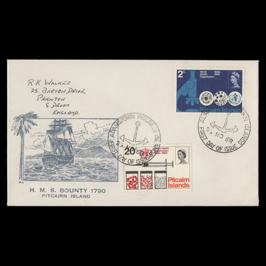 Pitcairn Islands 1968 WHO Anniversary first day cover