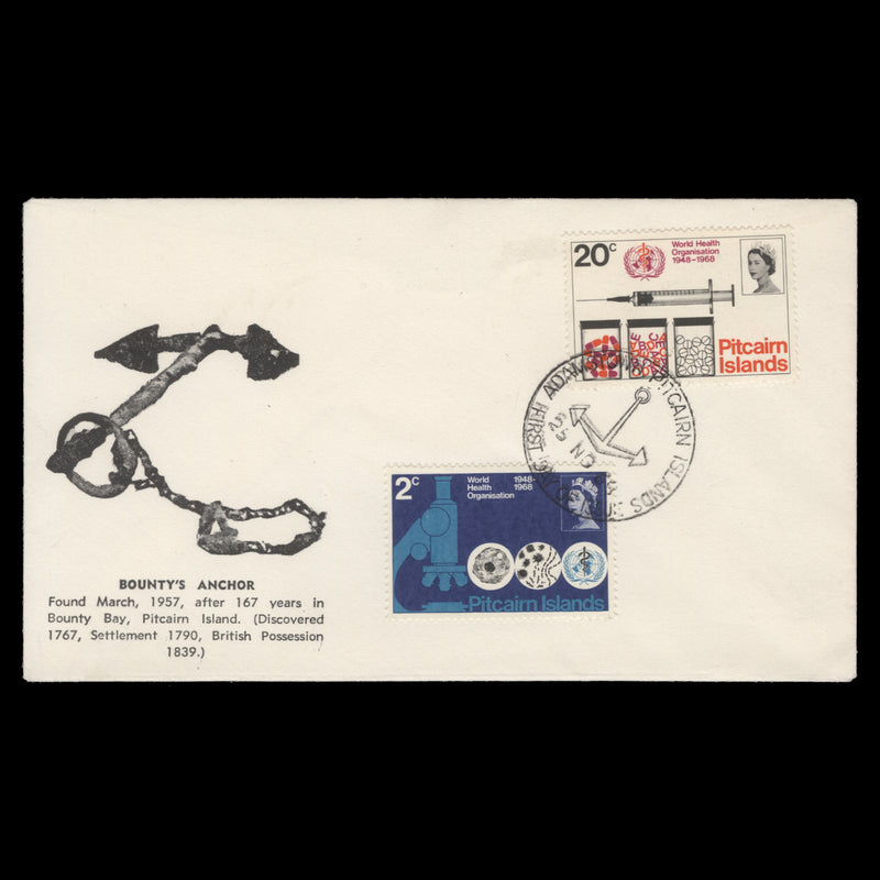 Pitcairn Islands 1968 WHO Anniversary first day cover