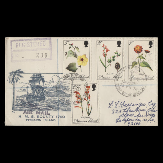 Pitcairn Islands 1970 Flowers first day cover