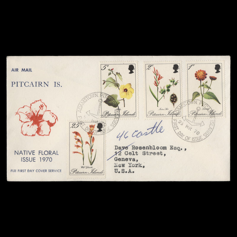 Pitcairn Islands 1970 Flowers first day cover