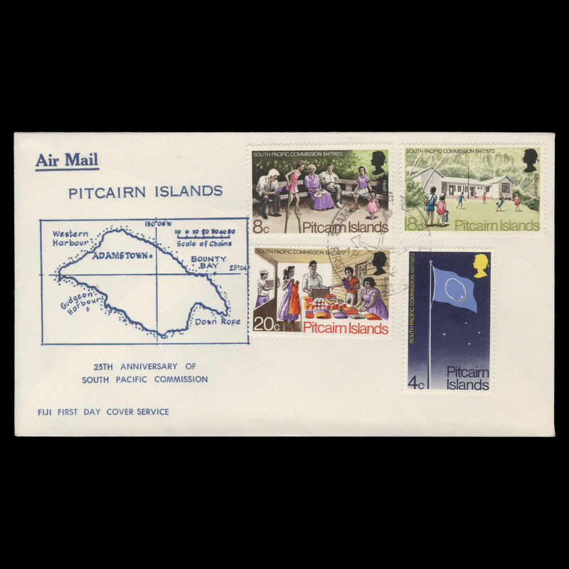 Pitcairn Islands 1972 South Pacific Commission first day cover