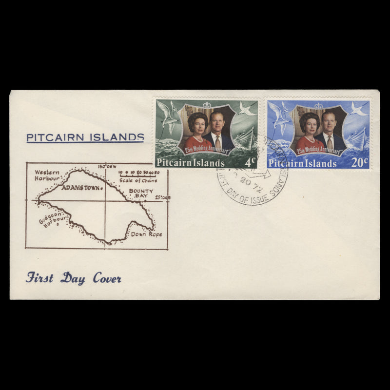 Pitcairn Islands 1972 Royal Silver Wedding first day cover