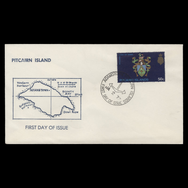 Pitcairn Islands 1973 Coat of Arms first day cover